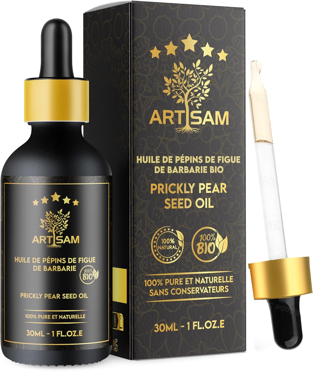 MEILLEURE HUILE ANTI-AGE HUILE DE PÉPINS DE FIGUE DE BARBARIE BIO – Prime 1 des soins anti-rides et anti-cernes – Pressé à froid Certifiée 100% Bio Pure et Naturelle – Further Vierge 30 mL Vegan