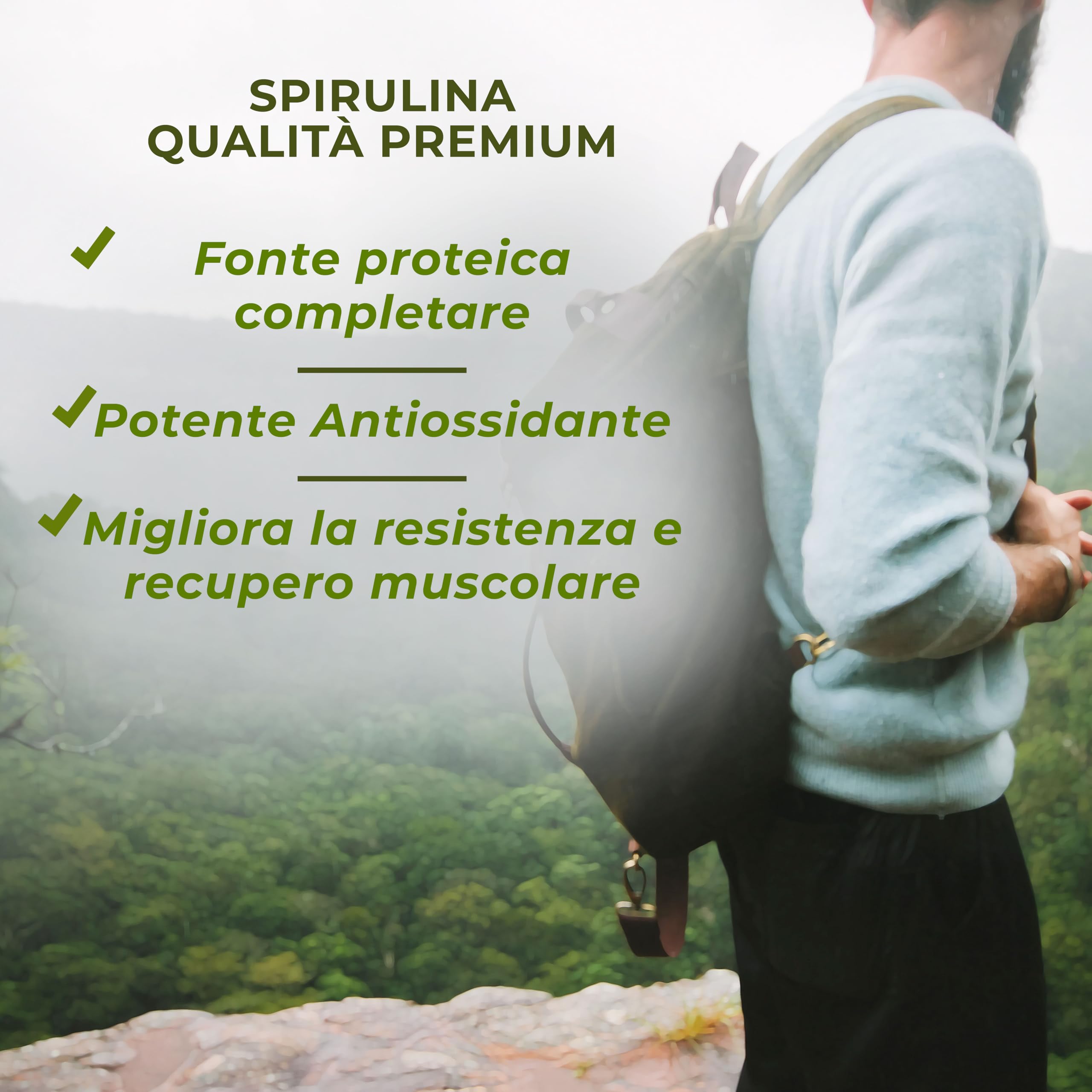 Spirulina Organica 300 Compresse. Dose Massima 3000 mg. 100% Alga Spirulina di Massima Purezza. Antiossidante, Naturale e Senza Additivi | Detox/Saziante/Vegano. Super Alimento in Pillola