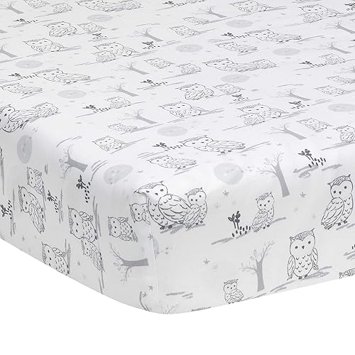 Miniatura 4 de Lambs & Ivy Luna - Juego de ropa de cama para cuna de bebé de 4 piezas, color blanco y gris (740004V)