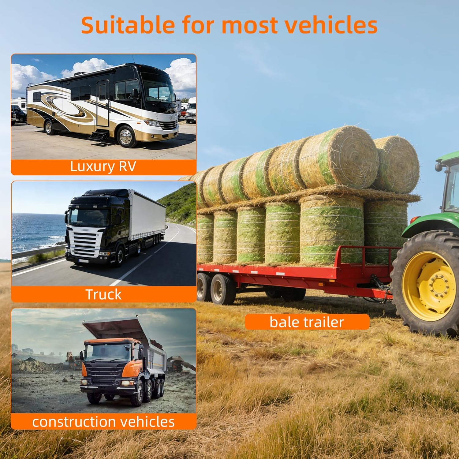 20FT Load Height Measuring Stick, Retractable Measuring Pole Height Stick with Storage Bag, Imperial & Metric Fiberglass Rod, Adjustable Height Measurement Stick for Semi Trucks, Bale Trailer, Tank