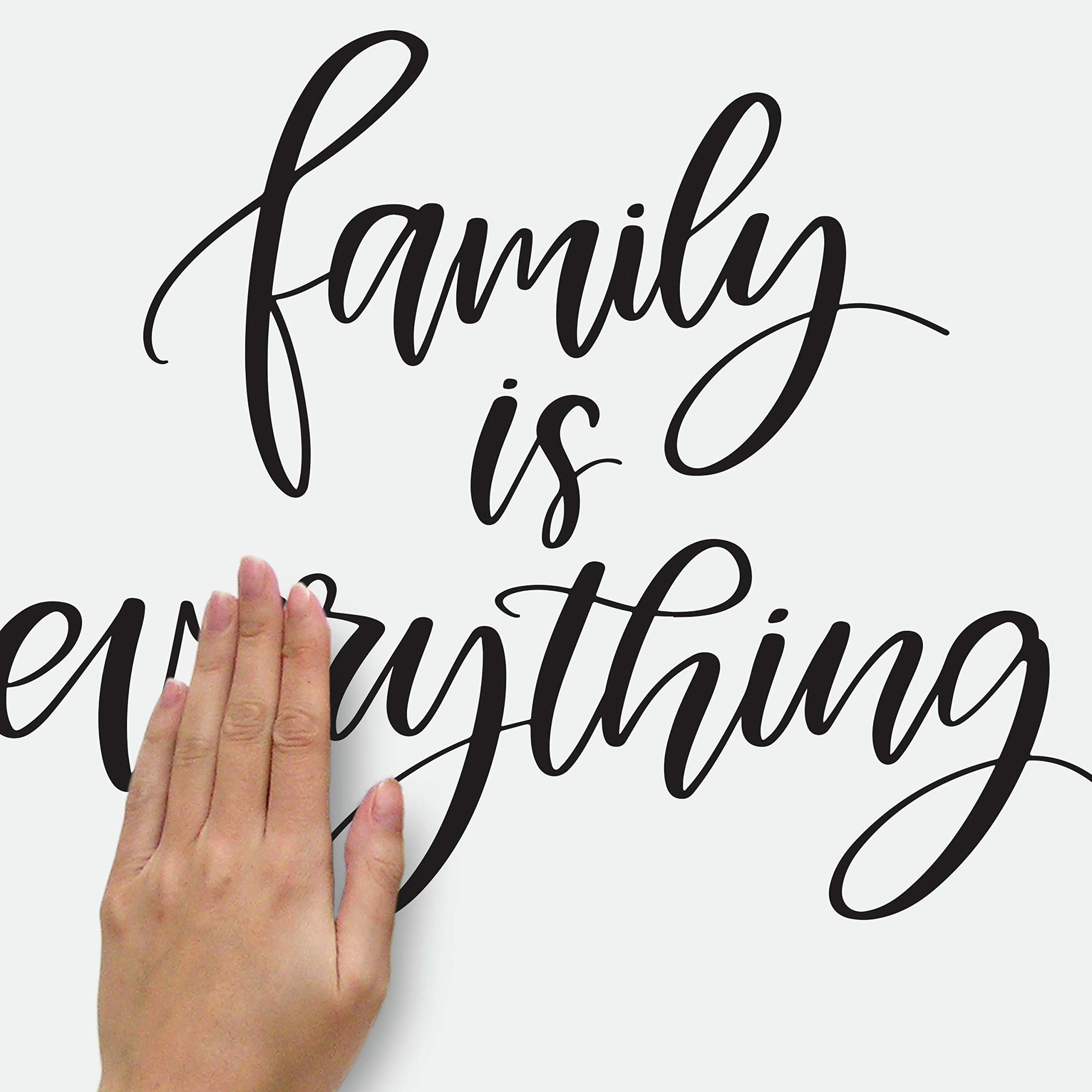 RoomMates RMK4590SCS Family is Everything Quote Calcomanías de pared para despegar y pegar, color negro