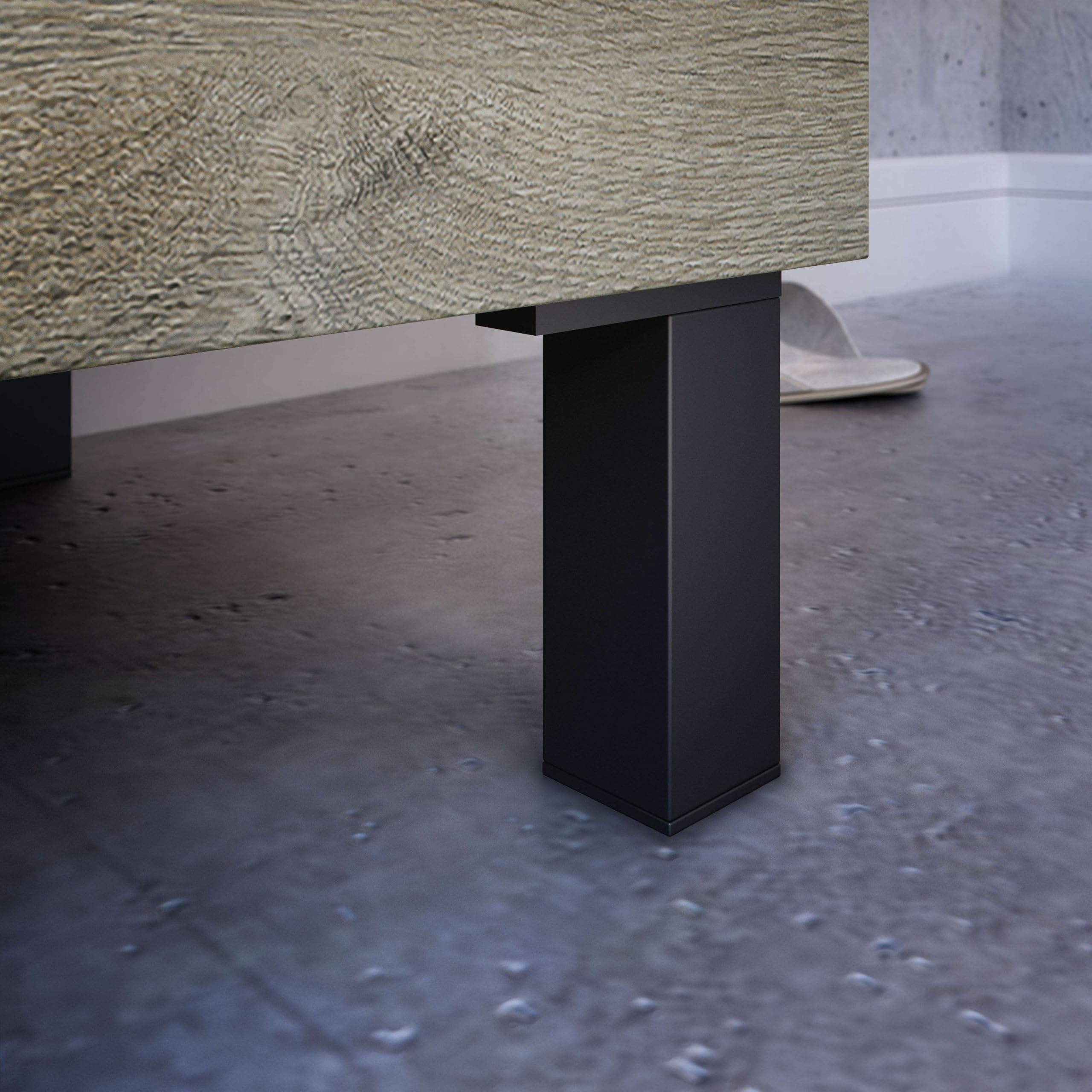 ARKITMOBEL – Mueble de Baño con 2 Puertas y Espejo, Módulo Lavabo con Patas, Color Roble Alaska, 50x80x40 cm – Modelo PM (Lavabo no Incluido)