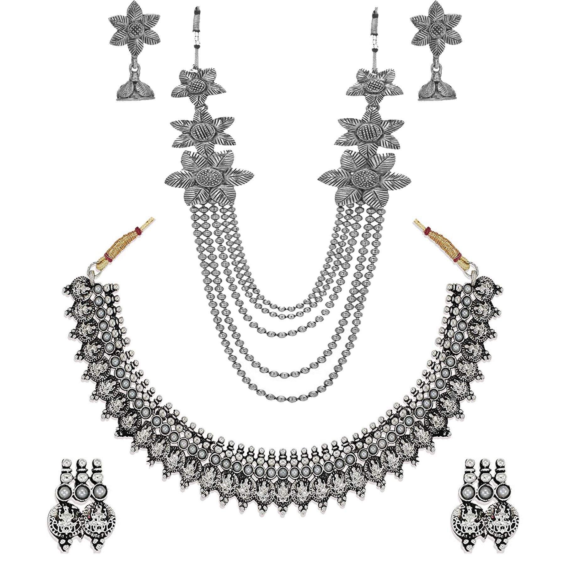 See full amazon price history chart for Om Jewells Oxidised Silver Plating Alloy and Floral Multistrand Necklace Set And Temple Choker Necklace Set for Women & Girls (Silver) Om Jewells Oxidised Silver Plating Alloy and Floral Multistrand Necklace Set And Temple Choker Necklace Set for Women & Girls (Silver) (B07LF4D67D) Amazon Price History, Amazon Price Tracker