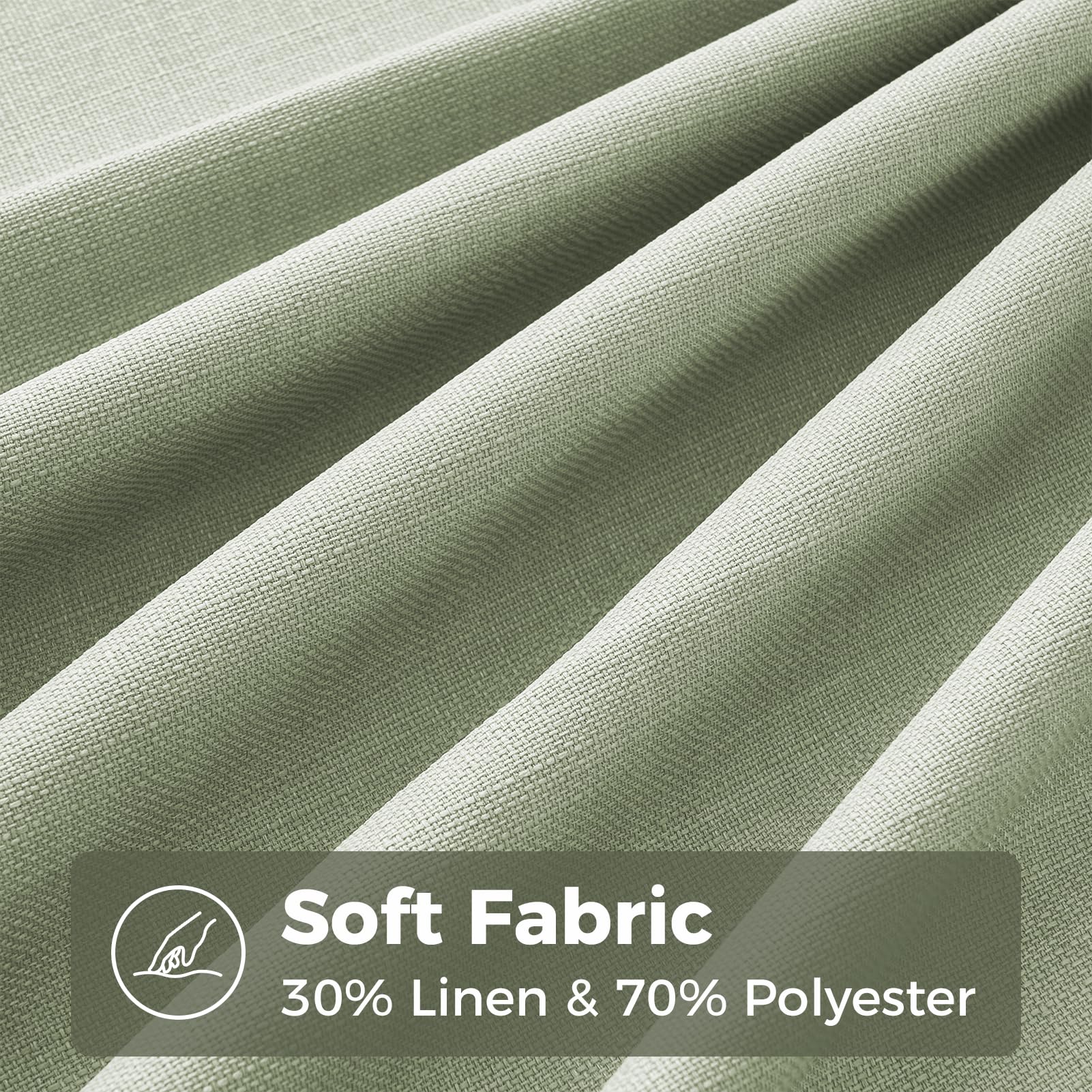 CUTEWIND Zielone zasłony z efektem lnu półprzezroczyste 1 sztuka 300 x 240 cm, zasłona z oczkami do salonu sypialni młodzieżowej pokoju małżeńskiego jadalni nowoczesne
