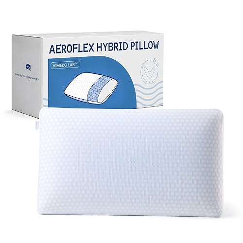 Memory Foam Bed Pillow with Dual Cooling Surfaces and Contouring