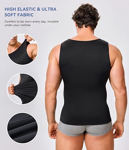 Miniatura 3 de Camiseta de compresión para hombre, adelgaza y moldea el cuerpo - chaleco de entrenamiento, camiseta de tirantes, para marcar abdominales, camisetas