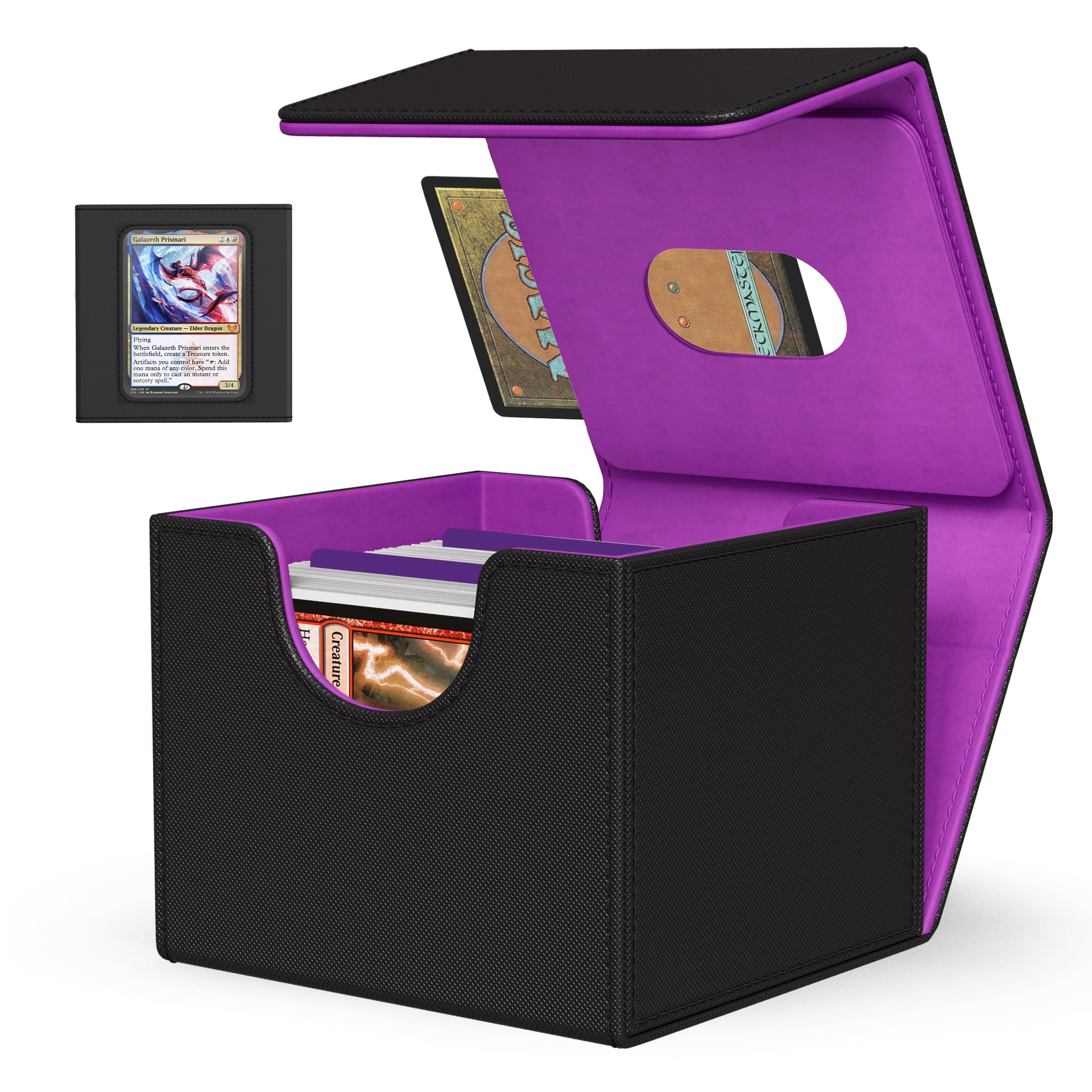 Kabinka MTG Commander Deck Box with Window, Black Purple