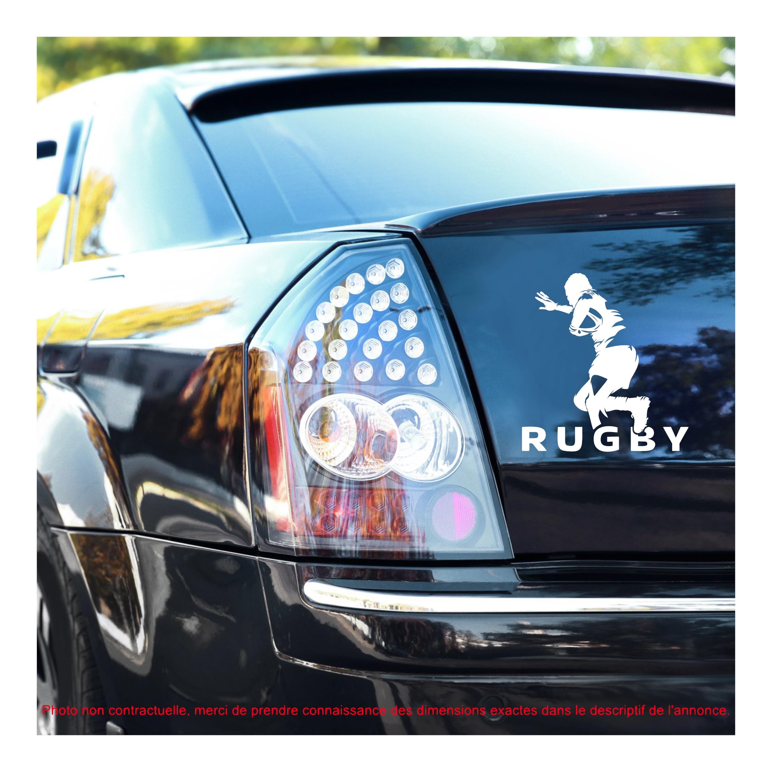 Sticker Autocollant Vinyle Rugbyman - Joueur de Rugby, Décoration Parfaite pour de nombreuses Surfaces, idéal pour Ordinateur portable, Voiture, etc ...