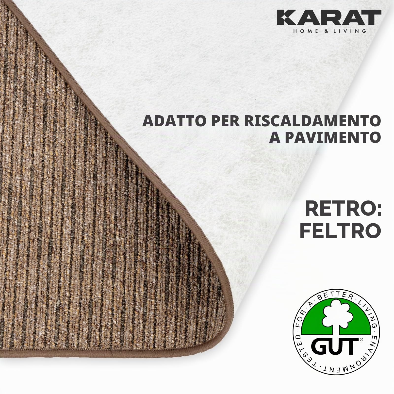 Karat Tappeto per Letto - Set di 3 Pezzi - Moderna Cornice per Letto in Marrone - Tappeto per Camera da Letto e Soggiorno - Soffice Tappeto Ginevra (L: 67 cm | L: 1 x 250 cm + 2 x 140 cm)