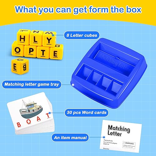 Miniatura 9 de Fenikso Juego de letras a juego, ortografía del alfabeto y palabras de lectura, objetos y reconocimiento de color, juguete educativo de aprendizaje