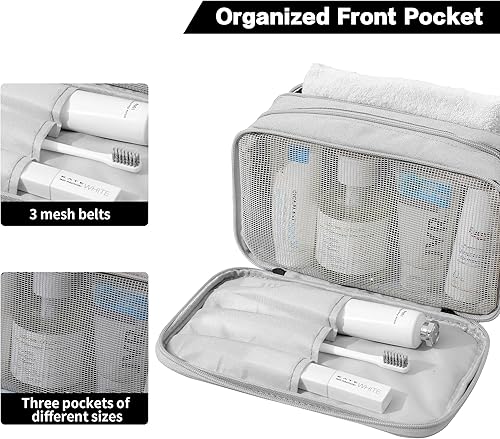 Miniatura 3 de Bolsa de aseo de gran capacidad con gancho para colgar para hombres y mujeres, bolsa de cosméticos de viaje impermeable, bolsa de almacenamiento de