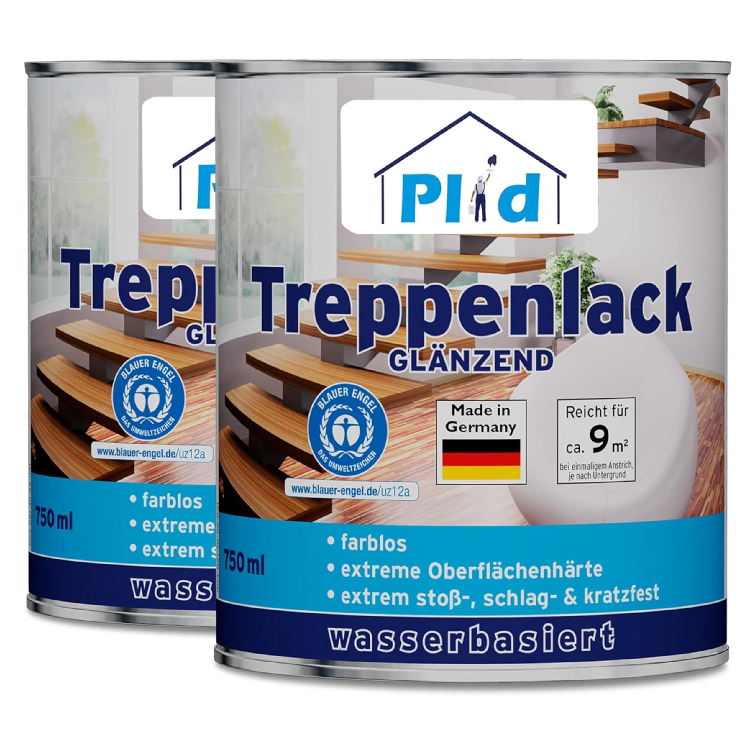 Plid Treppen- & Parkettlack Klarlack Glänzend 1,5 l für Holz