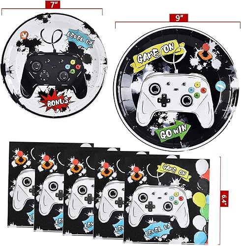 Miniatura 10 de WERNNSAI Kit de suministros para fiestas de juegos, paquetes de fiesta temática de videojuegos para niños, amantes de los juegos de cumpleaños,