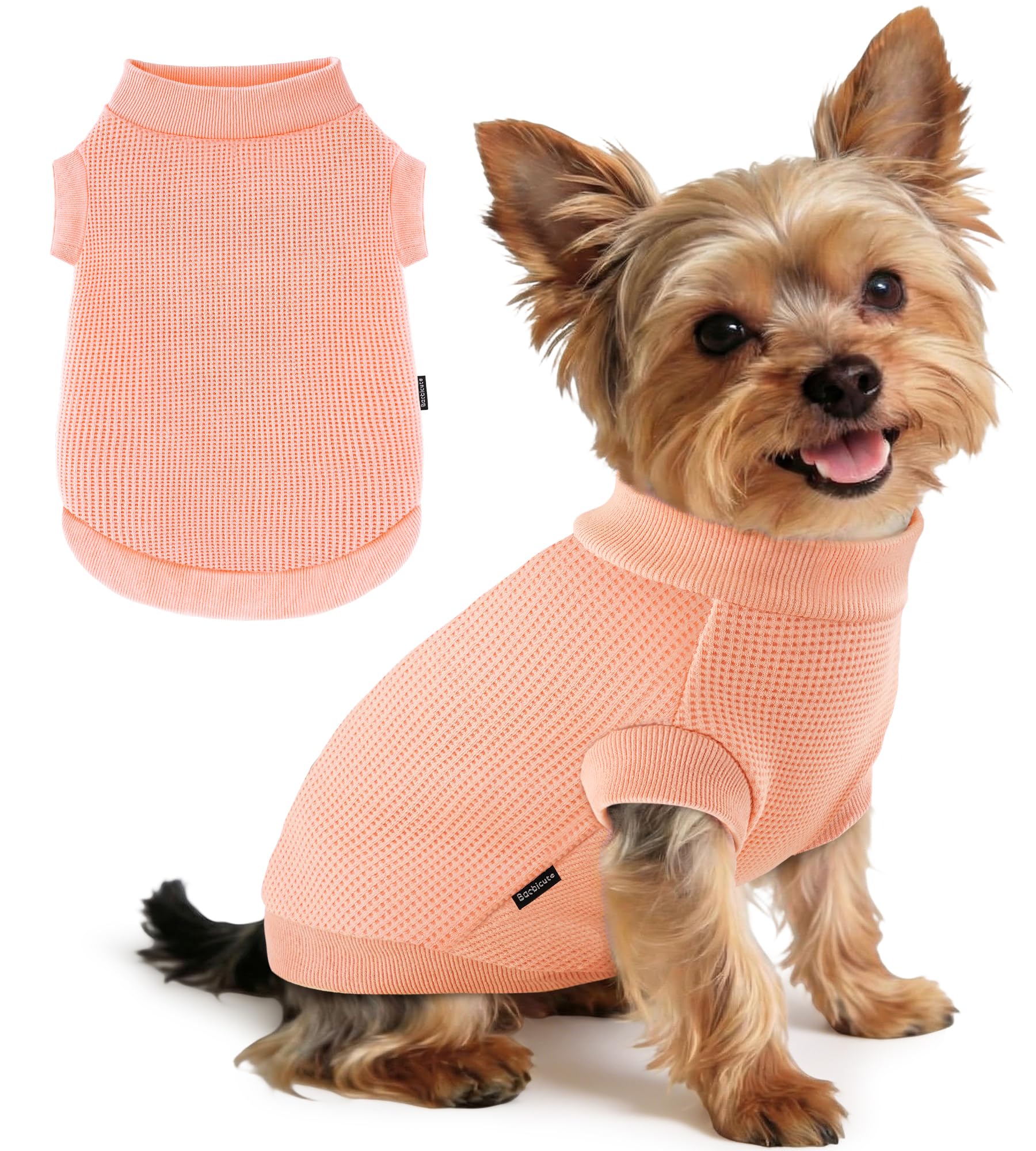 1 Pack Dog Shirt for Small Supplies Functional Waffle Dog Clothes Warm Soft Sweatshirt Outfit for Dogs Cats Pet Apparel