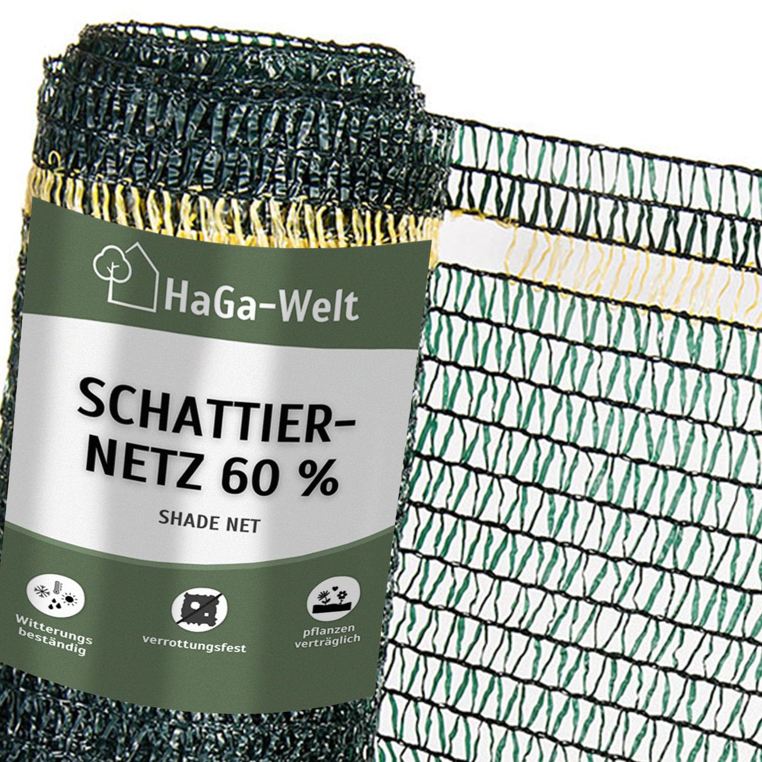 HaGa Schattiernetz 3m Breite – Schattiernetz, 60% Schattenwirkung, Meterware