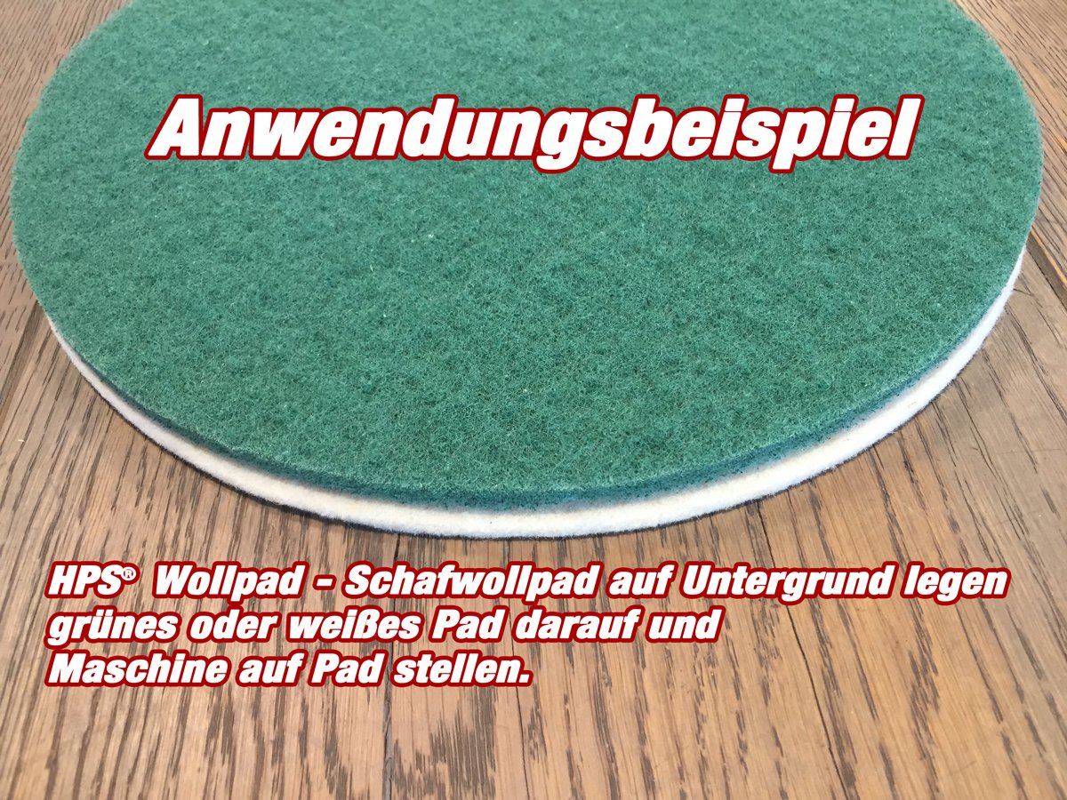 HPS Set 12 pad: 5x verdi, 5x bianchi e 2x lana, Ø 30 cm, per manutenzione, lubrificare, applicare e lucidare ad es. parquet oleato, linoleum, marmo, vinile ecc, per lucidatrice Overmat Floorboy XL 300