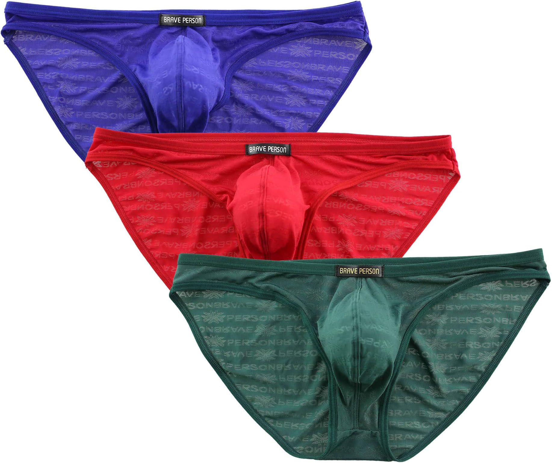 Sexy Breathable Gauze Fabric Printing Briefs Men's Bikini Underwear B1124