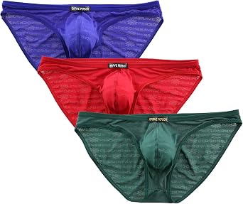 Sexy Breathable Gauze Fabric Printing Briefs Mens Bikini Underwear B1124