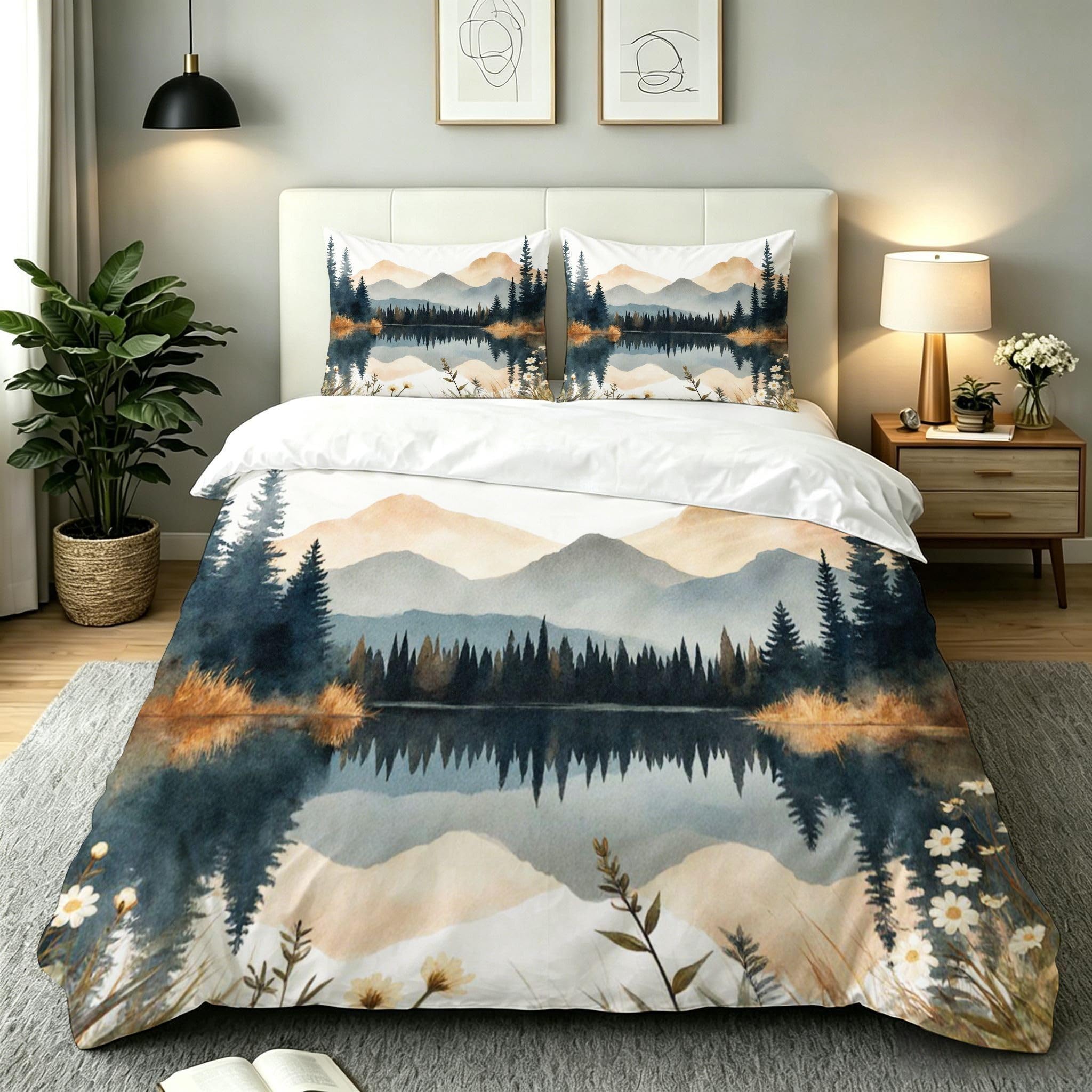 Housse de couette qui ne décolore pas 220x240 : literie douce et durable bleu