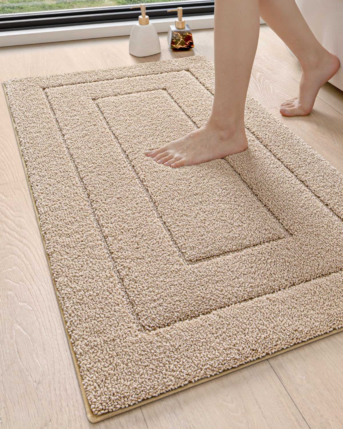 DEXI Bathroom Rug 43x24 Non Slip Washable Bath Mat for Shower Floor Extra Large Absorbent Soft Bathmat with