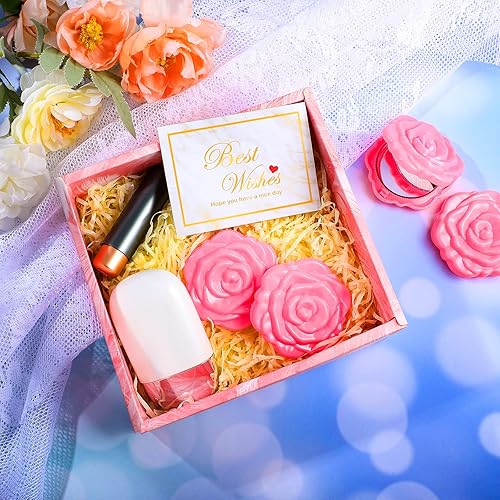 Miniatura 2 de Yulejo Paquete de 20 espejos compactos color rosa, espejo de plástico, mini espejo de maquillaje de viaje, espejos plegables portátiles en forma de