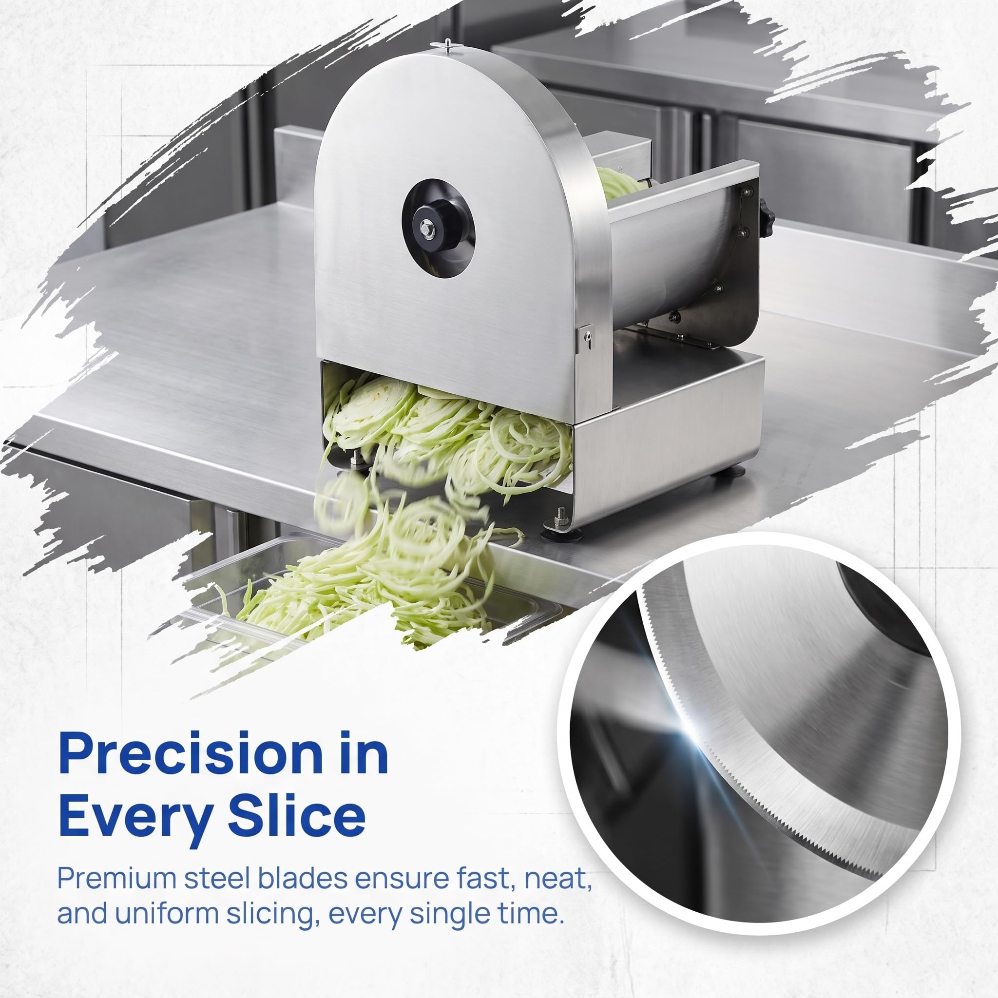 Affettatrice Elettrica per Frutta E Verdura, Affettatrice Professionale per Verdure, Spessore Regolabile da 0,2 A 8 Mm, Affettatrice per Alimenti in Acciaio Inossidabile con Vassoio