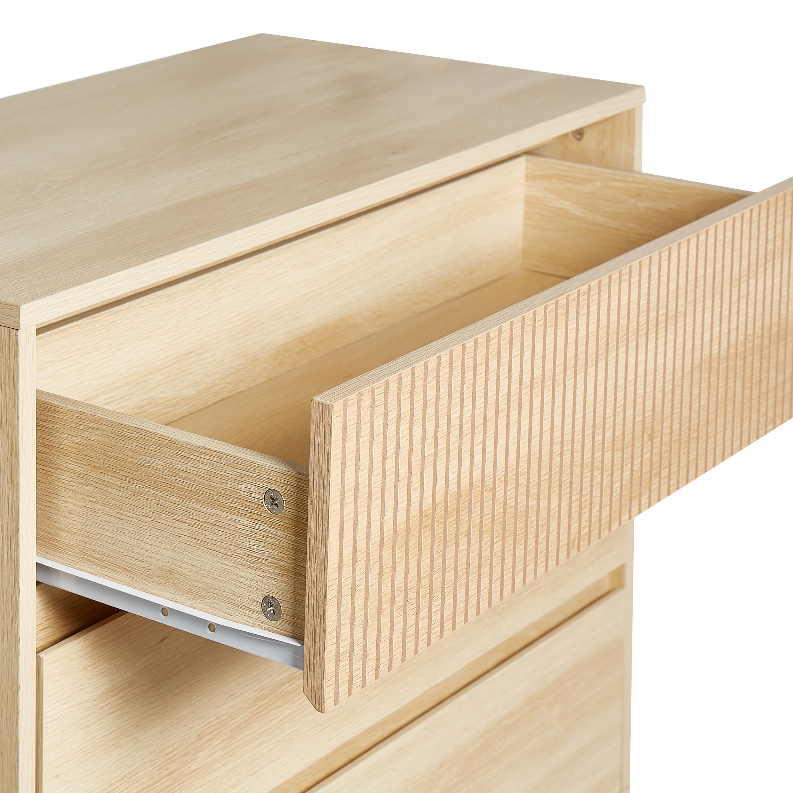 Beliani Cassettiera moderna a 3 cassetti MDF Gambe in legno di pino Legno chiaro Galles