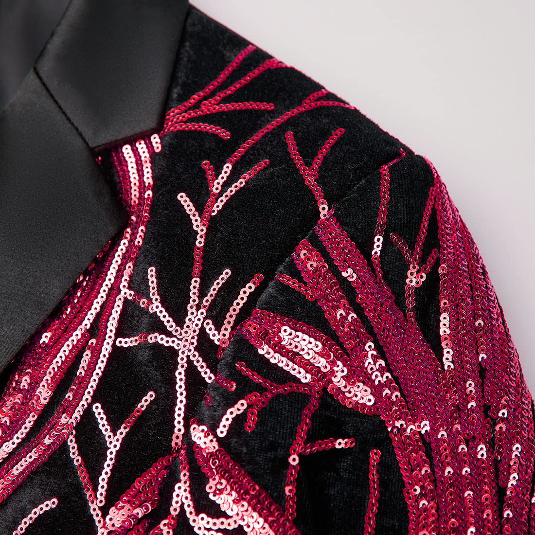 Blazer en Velours à Paillettes pour Homme Violet