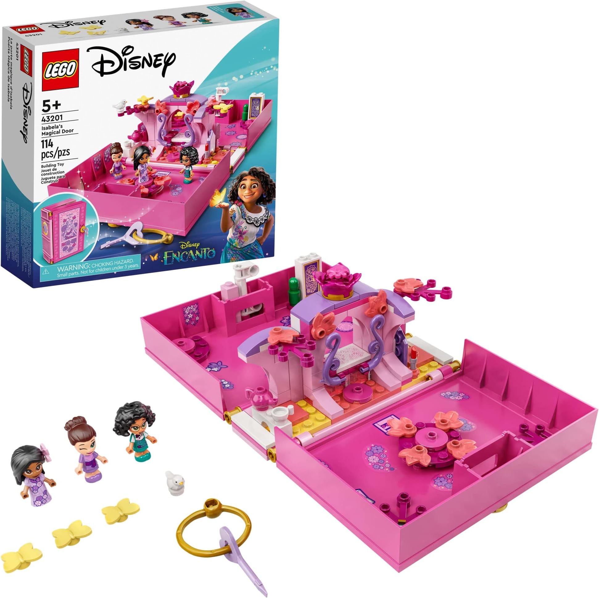 LEGO Disney Encanto Isabela’s Magical Door 43201 Building Kit; A Great Construction Toy for Independent Play, with Butterflies, Bird and Memorable Characters in a Foldable Flower Room (114 Pieces)
