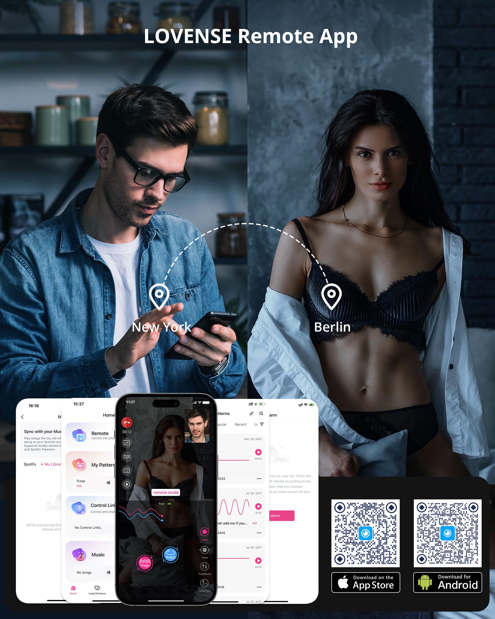LOVENSE Ridge Plug Anal Vibrant Stimulateur Prostate Homme | Contrôle à distance via application, 360° rotation bidirectionnelle, billes progressives, base flexible, étanche IPX7