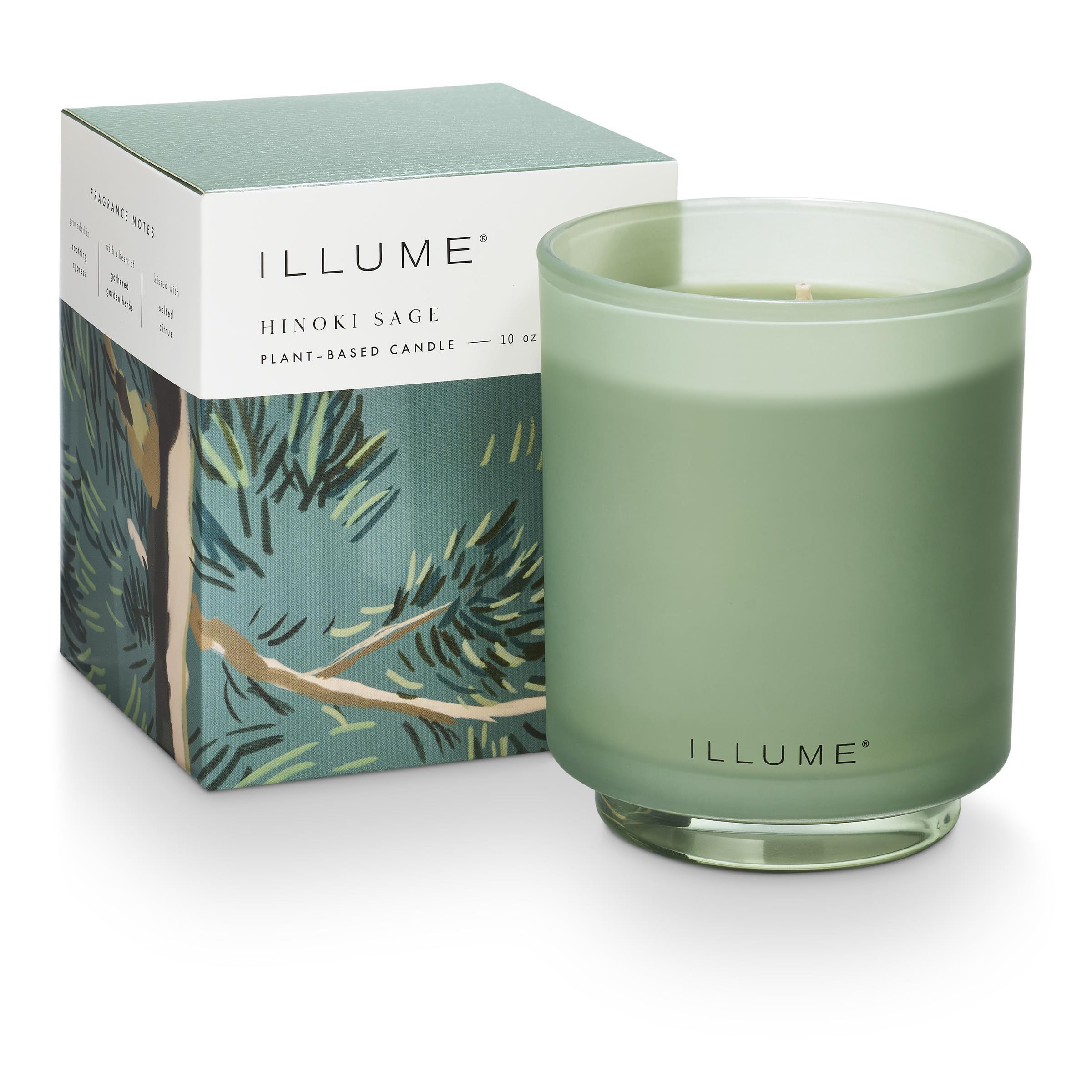 Illume Bellamente Done Essentials - Vela de soja perfumada de vidrio en caja de salvia, 3 pulgadas de largo x 3 pulgadas de ancho x 1 pulgadas de alto