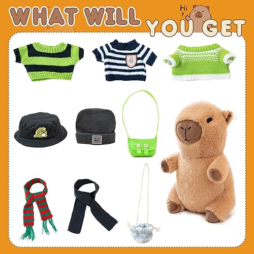 Miniatura 40 de Capybara - Peluche con sombrero de fresa, peluche de Capybara, lindo juguete de peluche para decoraciones de cumpleaños para niñas y niños