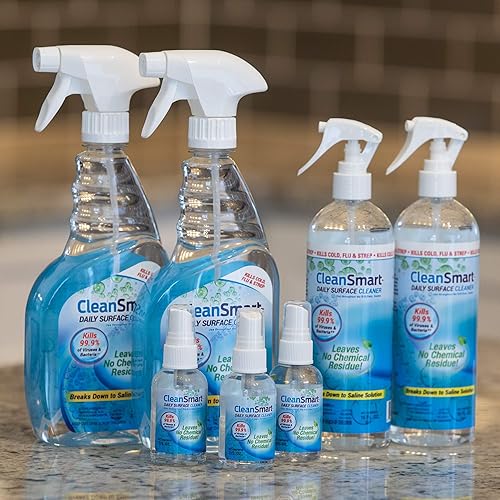 CleanSmart Daily Surface Cleaner and Pet-Safe Disinfectant, Kills 99.9% of Viruses, Bacteria, 23 ounce Bottle (Pack of 2)(23 Fl Oz (Pack of 2))