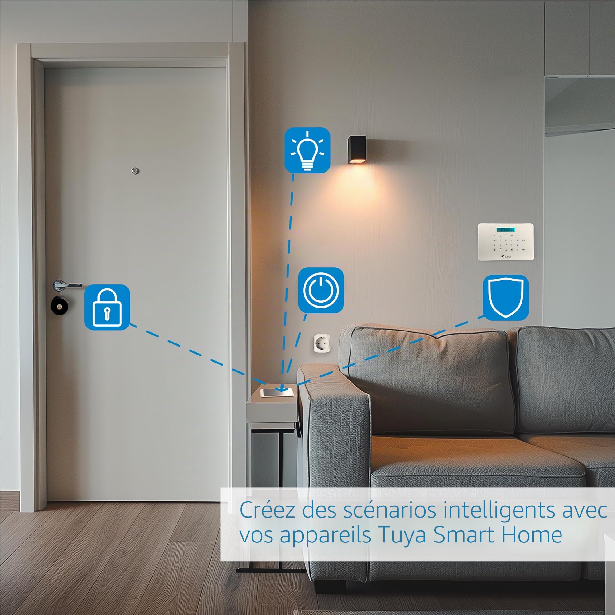 Nivian - Serrure intelligente Wi-Fi - Smart loc avec accès à distance et ouverture sans clé (Complete Pack)