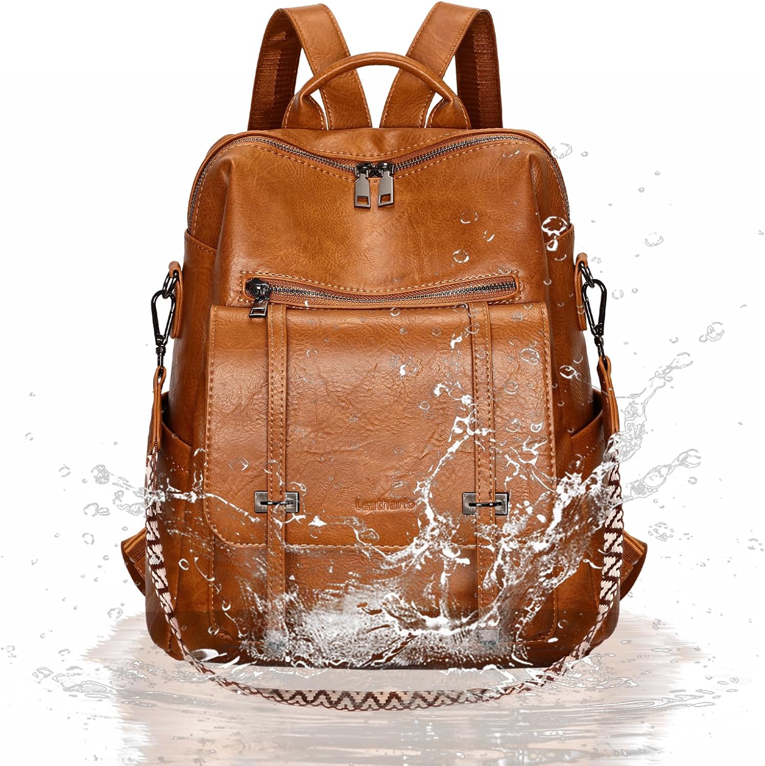 Leathario Backpack Purse for Women, Vegan Leather Fashion Backpacks, Designer Travel and Work Backpack, Small Casual Daypack - Image 7