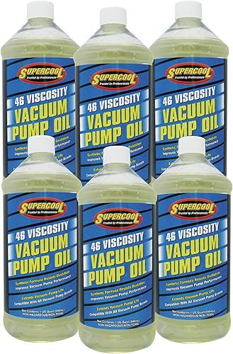 TSI Supercool 33713-6CP Aceite sintético para bomba de vacío de 46 viscosidades, 32 onzas, paquete de 6