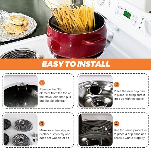 Miniatura 7 de Beaquicy WB31T10010 y WB31T10011 - Sartenes cromadas para goteo de repuesto para GE y Ken-more