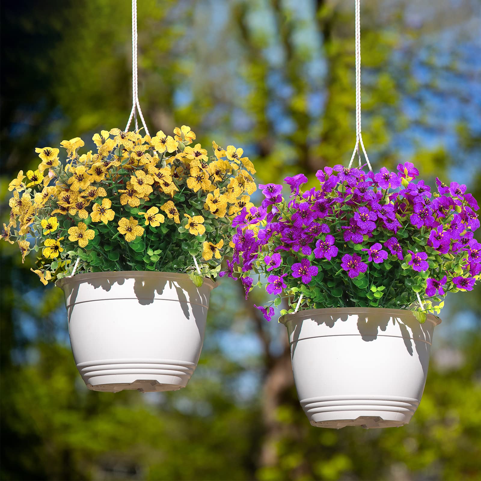 12 mazzi di arbusti artificiali, fiori finti, arbusti artificiali decorativi per esterni, cespugli artificiali per composizioni floreali, centrotavola, decorazione per la casa e il giardino (bianco