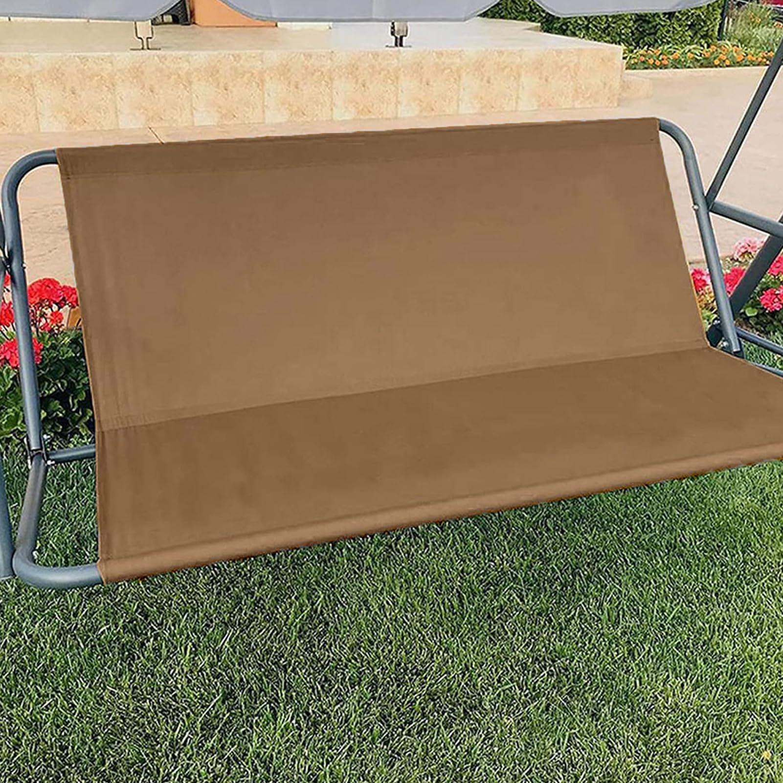 Coprisedile di Ricambio per Altalena Hollywood per Esterni da Giardino,Impermeabile Protezione UV(Size:158x(52+52) cm/62.2X(20.4+20.4) inch,Color:Coffee)