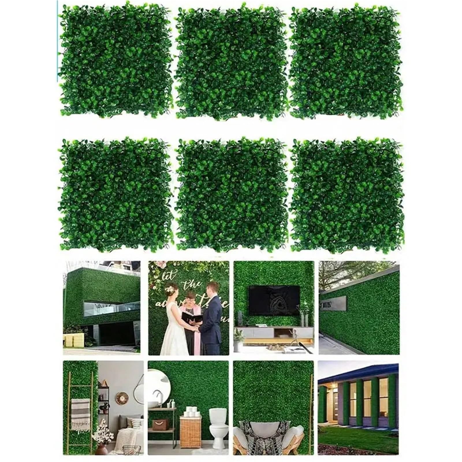 Mdsiokhj 10Pcs Artificial Trellis Artificial Plants Grass Wall Panel Boxwood Hedge Greenery Protection Green Decor Privacy Fence Backyard Screen Wedding