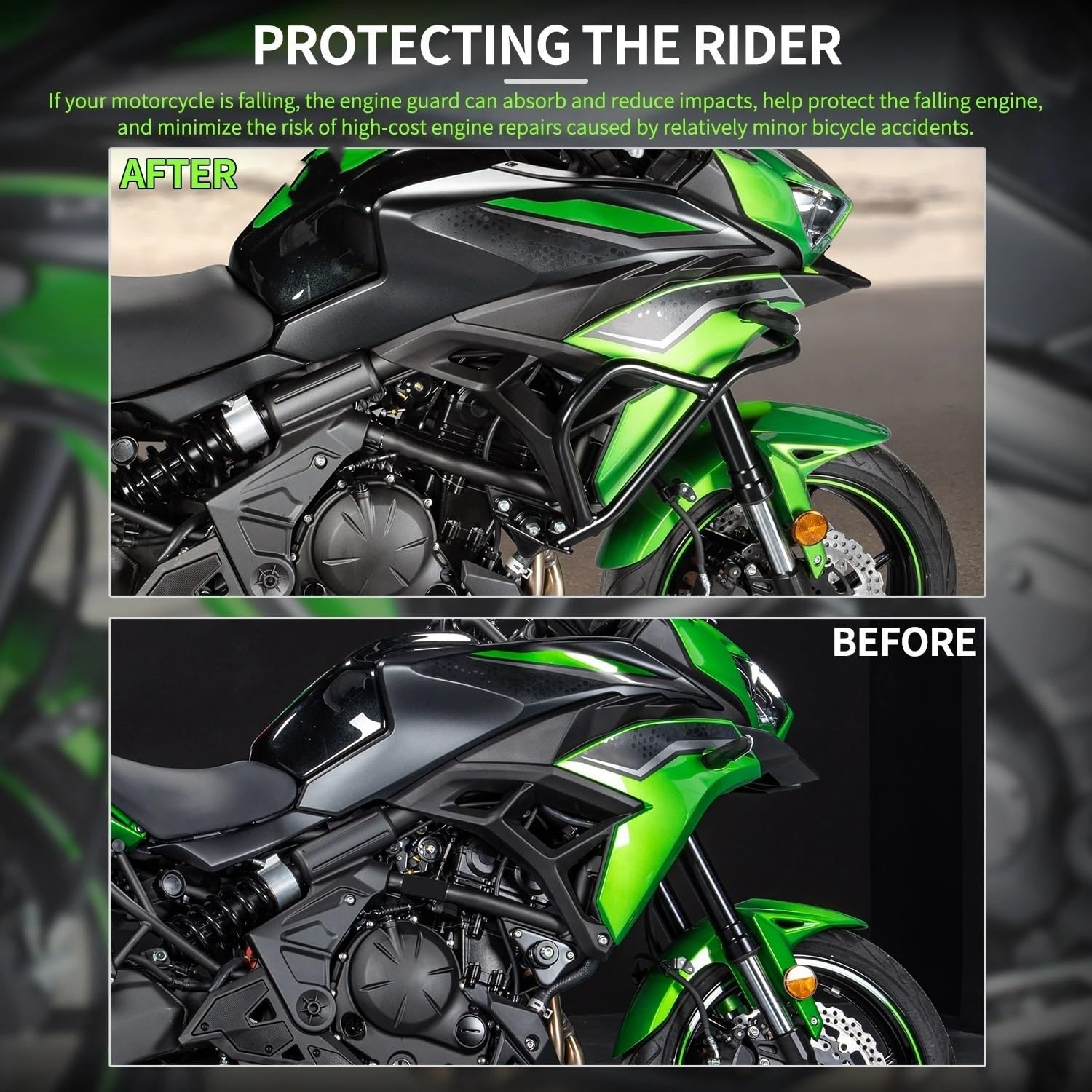 Ochraniacze na drążki zderzeniowe Pasuje Do Zestawów Ramek Zbiornika Paliwa Kawasaki Versys650. Osłona Silnika Zderzaka bloków zderzaka