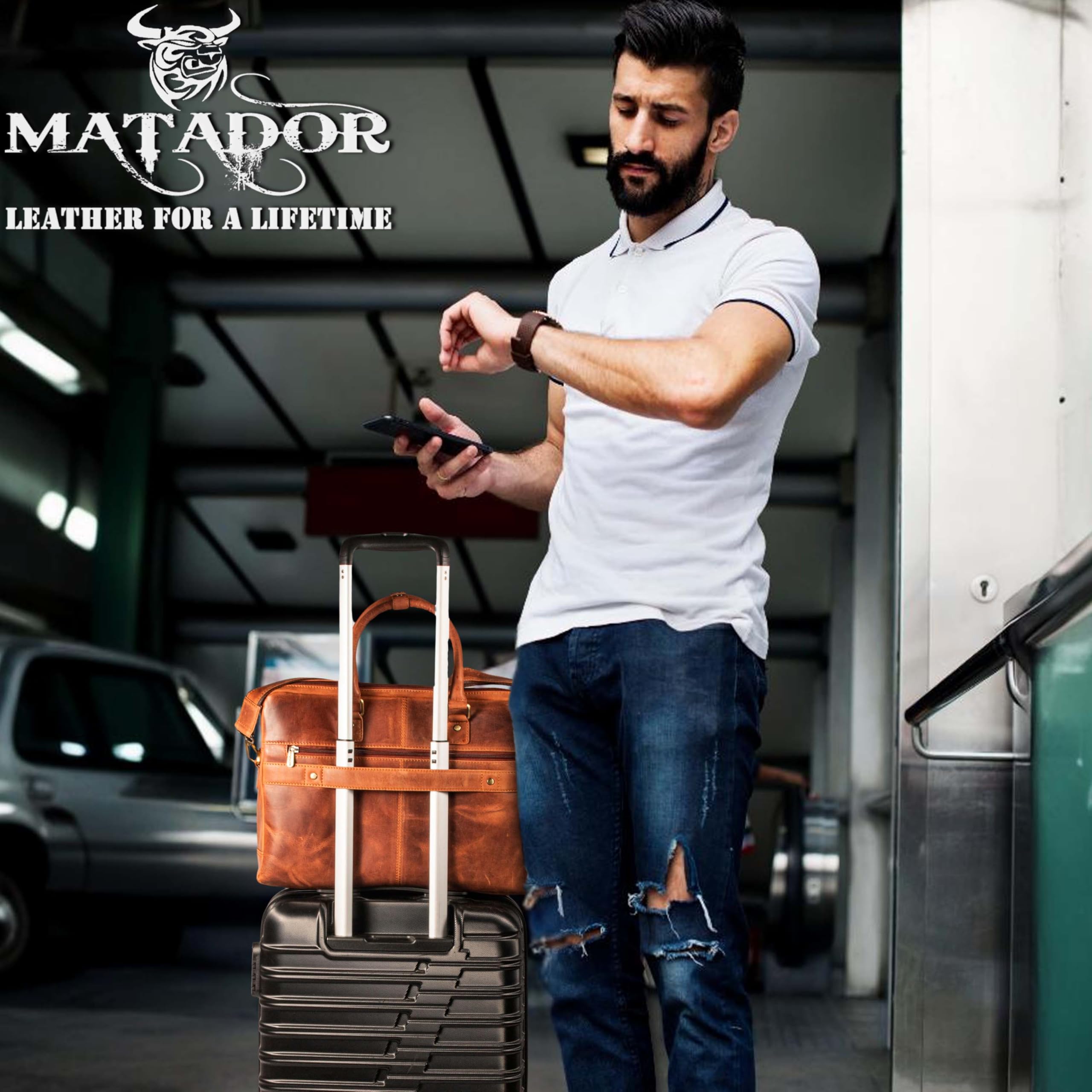 MATADOR Laptoptasche Leder MONACO Handgefertigt