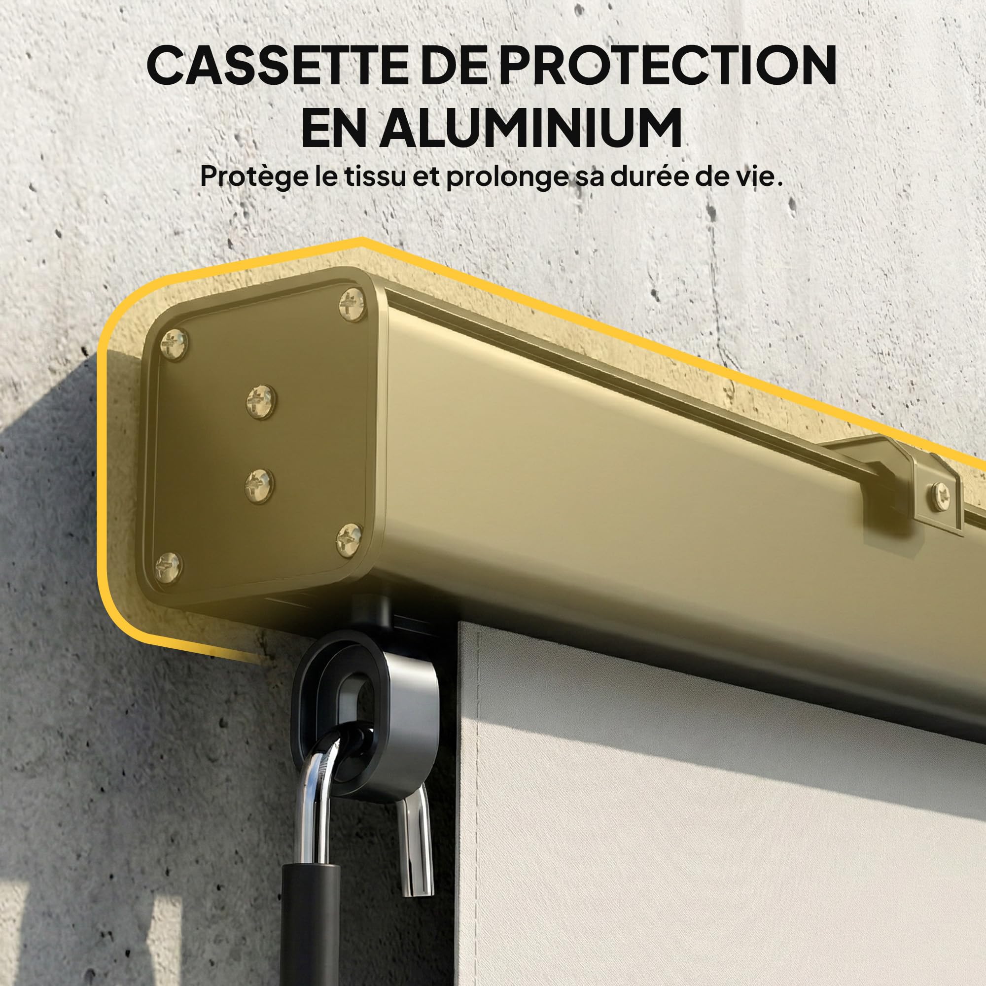 Outsunny Store Enrouleur Extérieur Occultant Manivelle 250x160cm Crème
