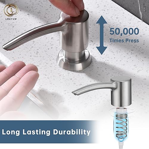 Miniatura 4 de Dispensador de jabón para fregadero integrado sin manchas, dispensador de jabón para debajo del fregadero con bomba ABS, dispensador de jabón para