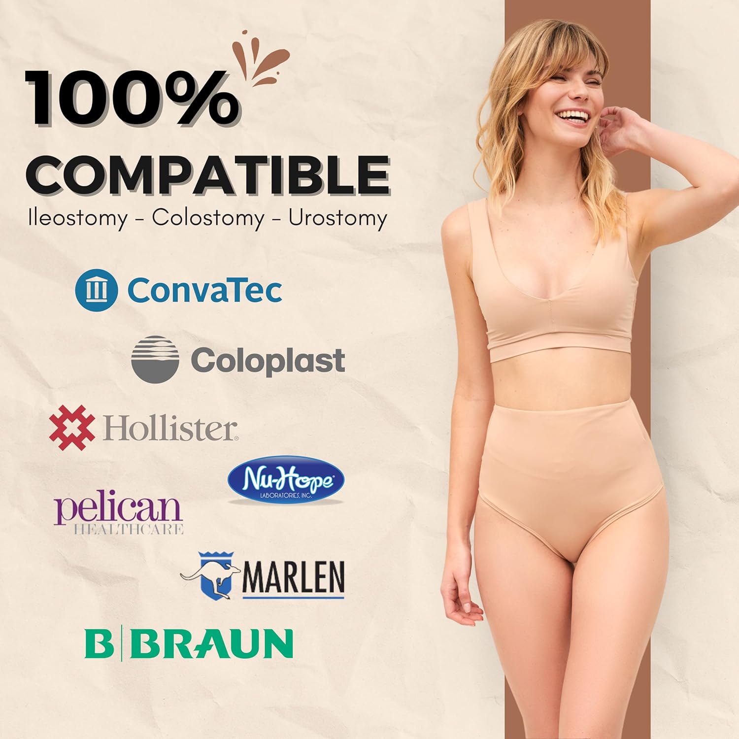 Ostomy Bag Cover for Women, High-Waist Underwear, Black, Discreet Panties with Inner Pocket, Leak Control, Fast-Dry Fabric - Image 3