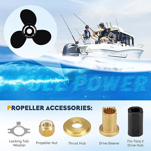 Miniatura 6 de Hélice fuera de borda para barco 14 12x19, 14.25x21, 14x19, 13 14x17, 13 34x15, 14x13, 13.4x15, 10 38 x13, 9x9 apto para motores Mercury 6-300HP, 4