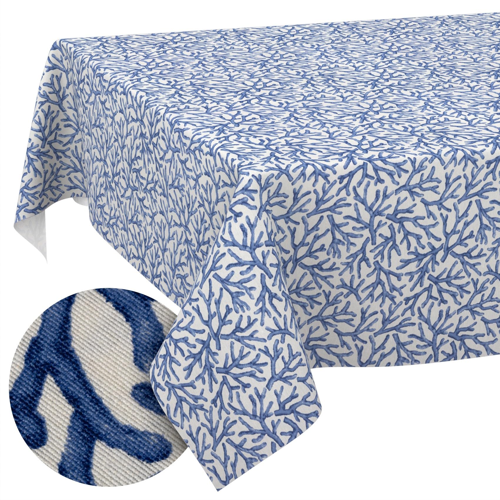 Mantel lavable, fácil de limpiar, de algodón y poliéster, antimanchas, para jardín, 500 x 140 cm (5 m), para interior y exterior