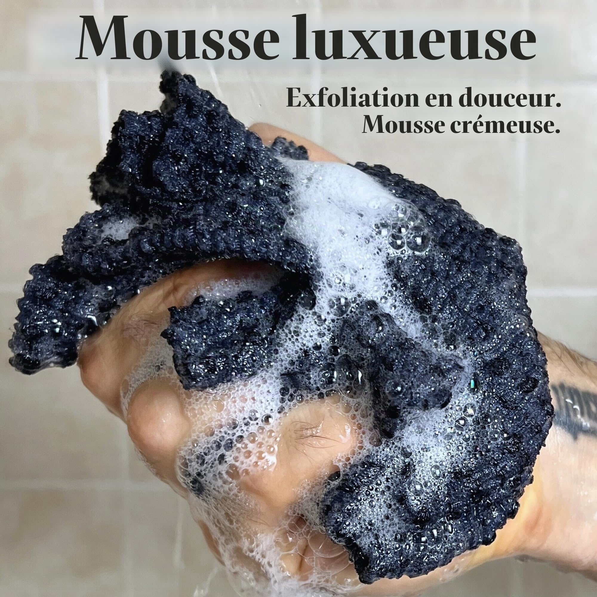 Gant de toilette exfoliant japonais – Fabriqué au Japon, serviette de douche 100 % nylon, un chiffon de toilette pour tous les types de peau.