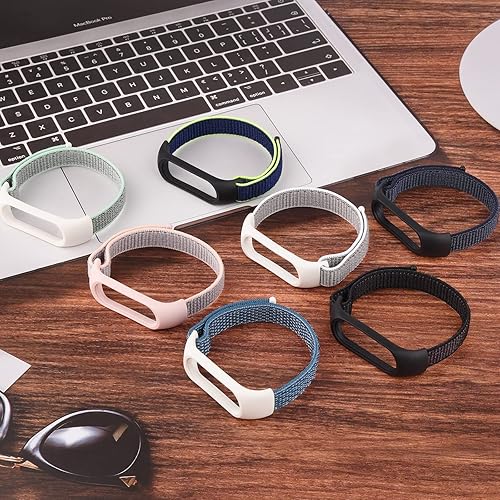 Miniatura 8 de Bandas de nailon para Amazfit Band 5 correas de repuesto para mujeres y hombres, paquete de 2 correas deportivas de nailon suave compatibles con