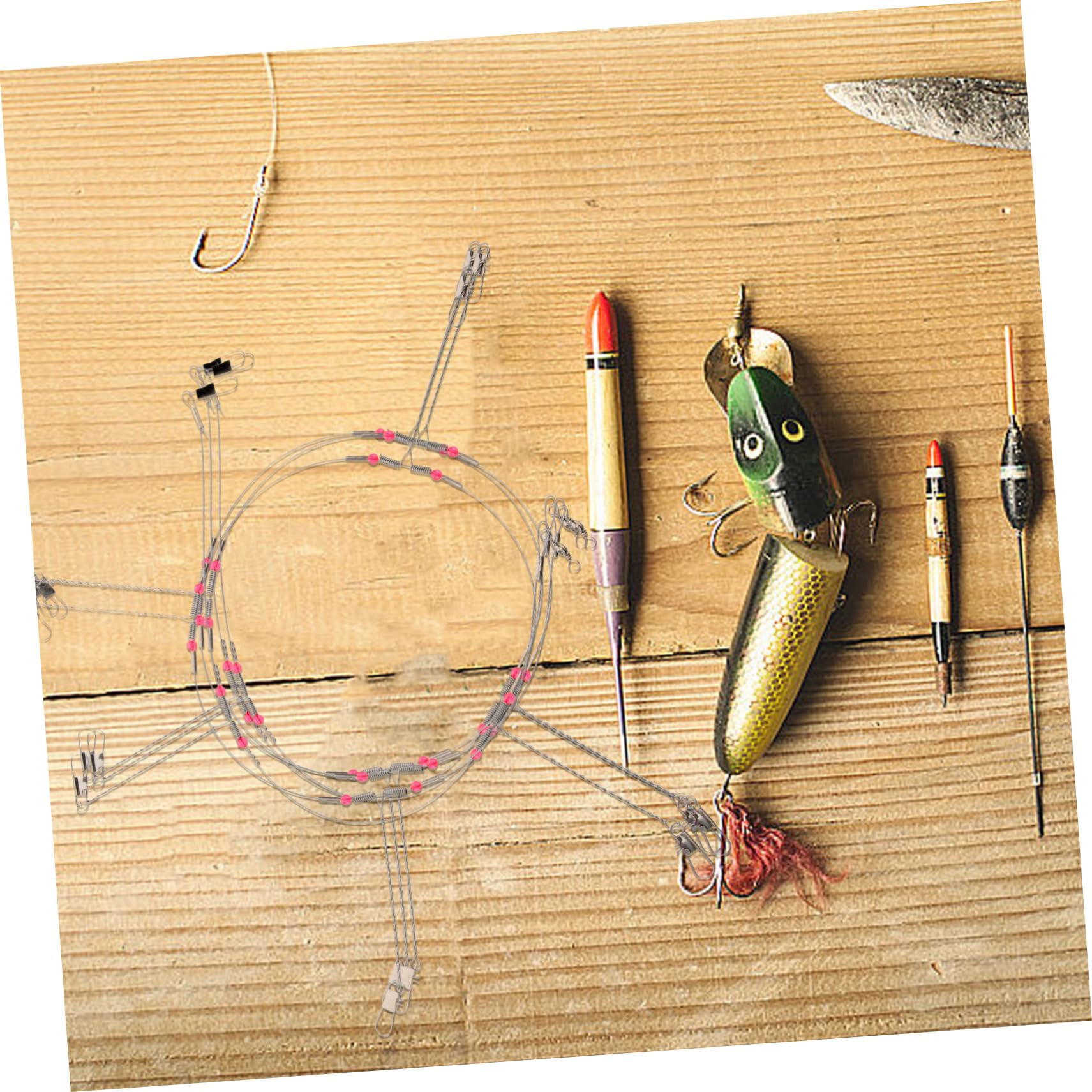 LIOOBO 1 Set Fishing Tackle Set Wire Balance Fishing Leaders with Pegs Tangle Rigs Enhance Efficiency and Prevent Fish Escape